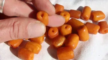 ANTIQUE OTTOMAN EMPIRE NATURAL  AMBER BEADS HIGH QUALITY