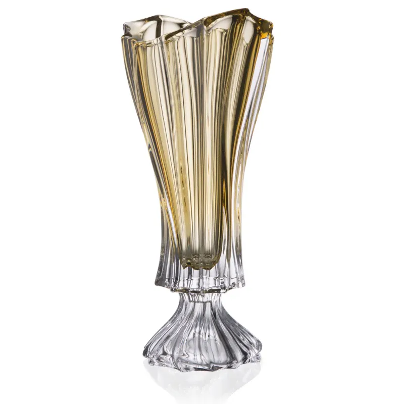 Ваза 40 см Aurum Crystal Plantica Spray Amber
