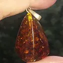 Amber pendant "Cognac" on a chain for women men