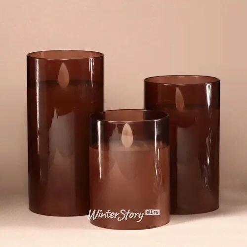 Светодиодная свеча в колбе Mosala - Amber 12 см, на батарейках (Peha)-3