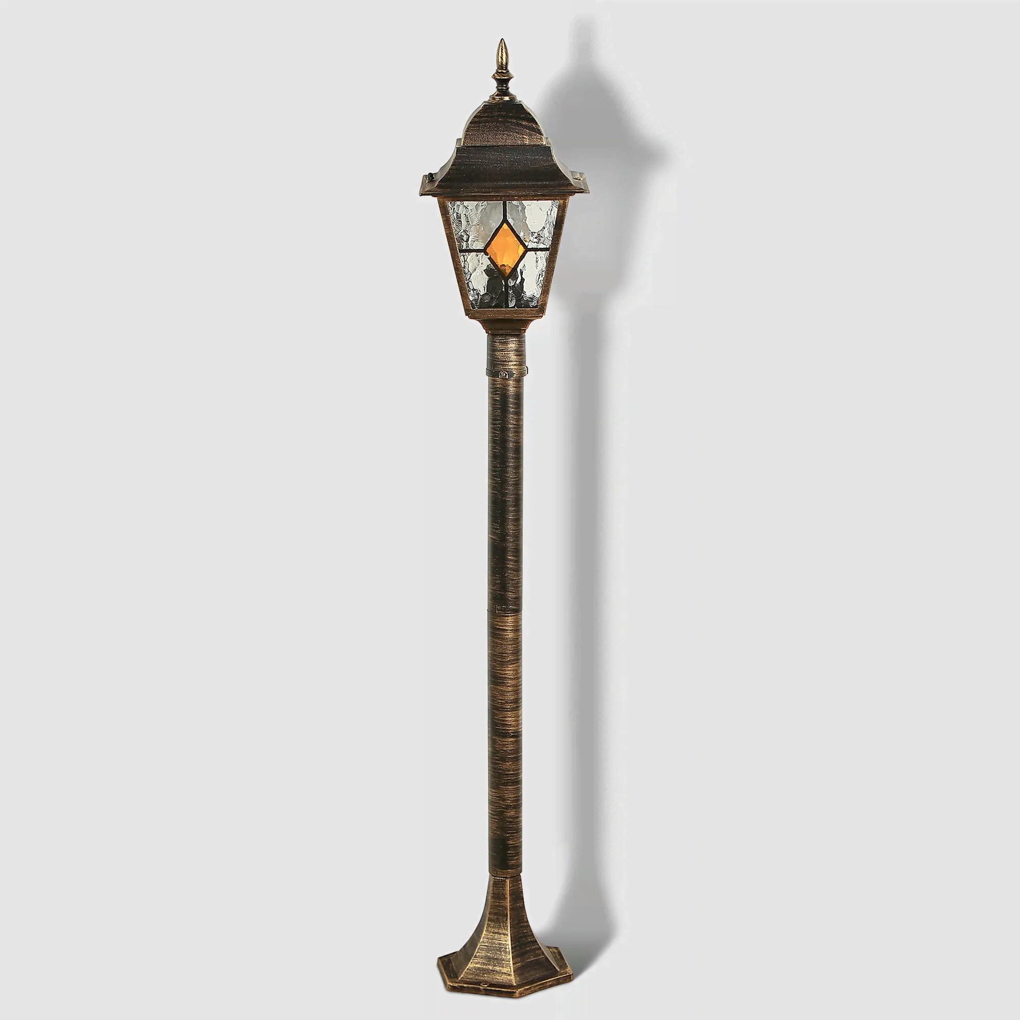 Светильник садовый Amber Lamp 8017LHB IP44 E27 100Вт напольный, черное золото