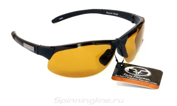 Очки Flying Fisherman Maverick Matte Black Yellow/Amber-0