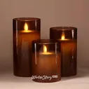 Светодиодная свеча в колбе Mosala - Amber 12 см, на батарейках (Peha)