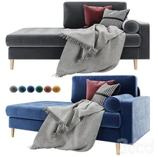 Кушетка Ситено в 6 цветах Time Emerald Barhat Grey Amber Salmon BlueVelvet Ocean от Диванру - Диваны - 3D модель