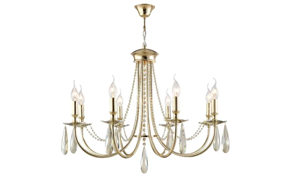 VICTORIA SP8 GOLD/AMBER Люстра Crystal Lux