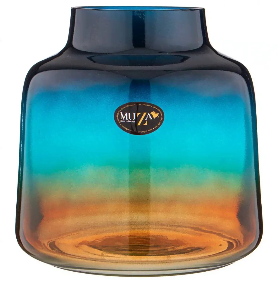 Ваза для цветов 20 см Muza "Leona blue amber" / 278466