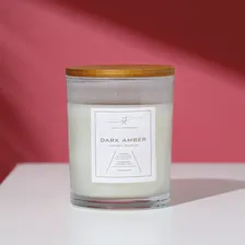 Свеча ароматическая в стакане Stella Fragrance "DARK AMBER", кокосовый воск, 180 мл