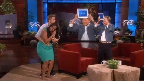 Amber Riley and Derek Hough Play 'Heads Up!'