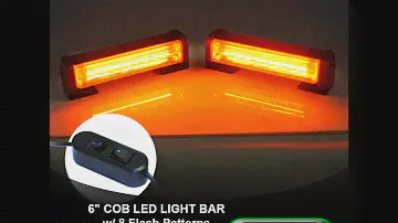 RL1P-C032-AMBER 6" 20W COB LED SIG Hazard Warning Strobe Emergency Roof Light Bar (PAIR)