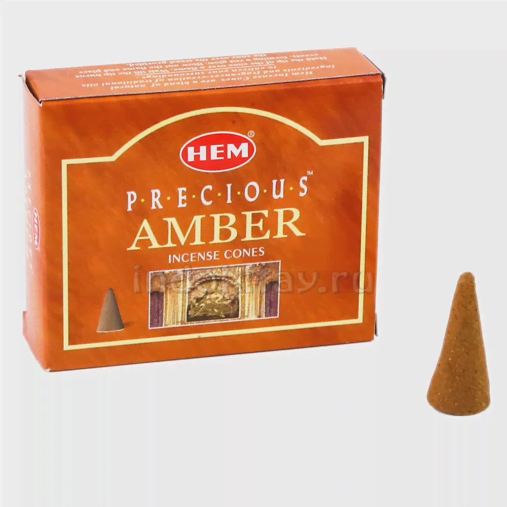 Благовония конусы Драгоценная Амбра Precious Amber 10 шт HEM-0