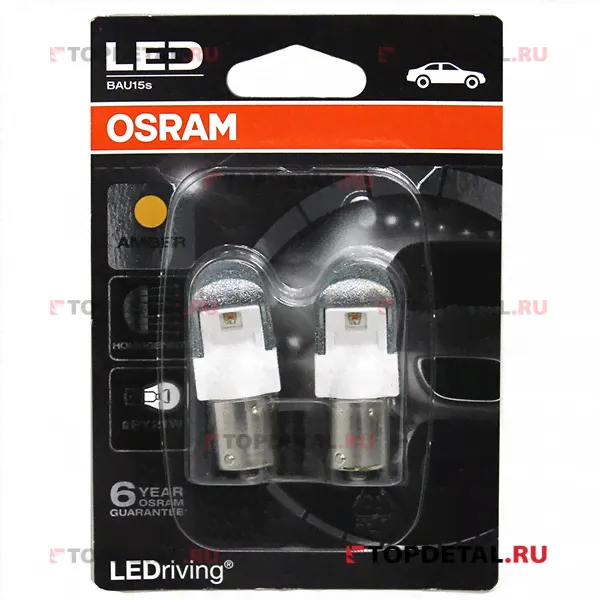Светодиод P21W 12V-LED 2,0W (BAU15s) Amber (блистер 2шт.) Osram