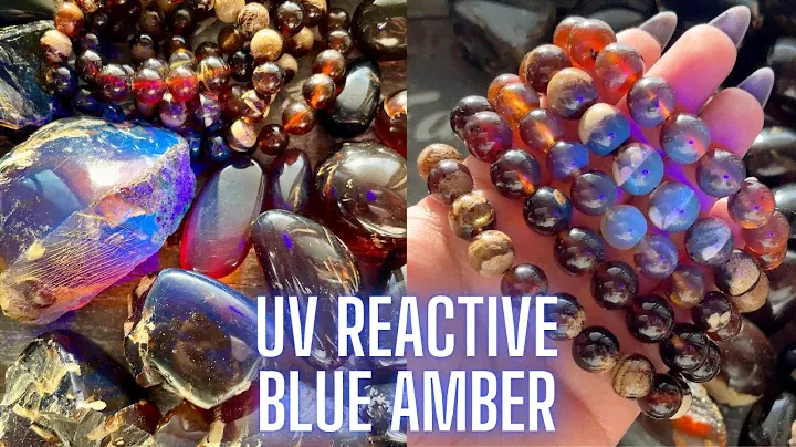 Unboxing RARE UV Reactive Blue Amber from Indonesia for my crystal shop!