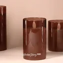 Светодиодная свеча в колбе Mosala - Amber 12 см, на батарейках (Peha)