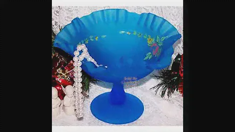 Westmoreland Glass, Blue Mist Satin Glass Compote Comport,