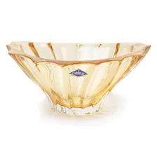 Конфетница 22 см Aurum Crystal Plantica Amber