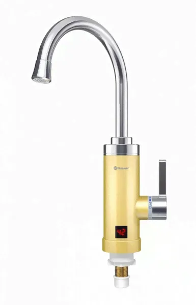 Водонагреватель проточный Thermex Amber 3000, хром/золото-1