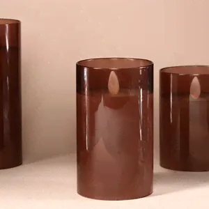 Светодиодная свеча в колбе Mosala - Amber 12 см, на батарейках (Peha)-1