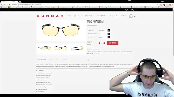 Review Gaming Eyewear "Gunnar Phantom -Gloss Onyx-Amber"