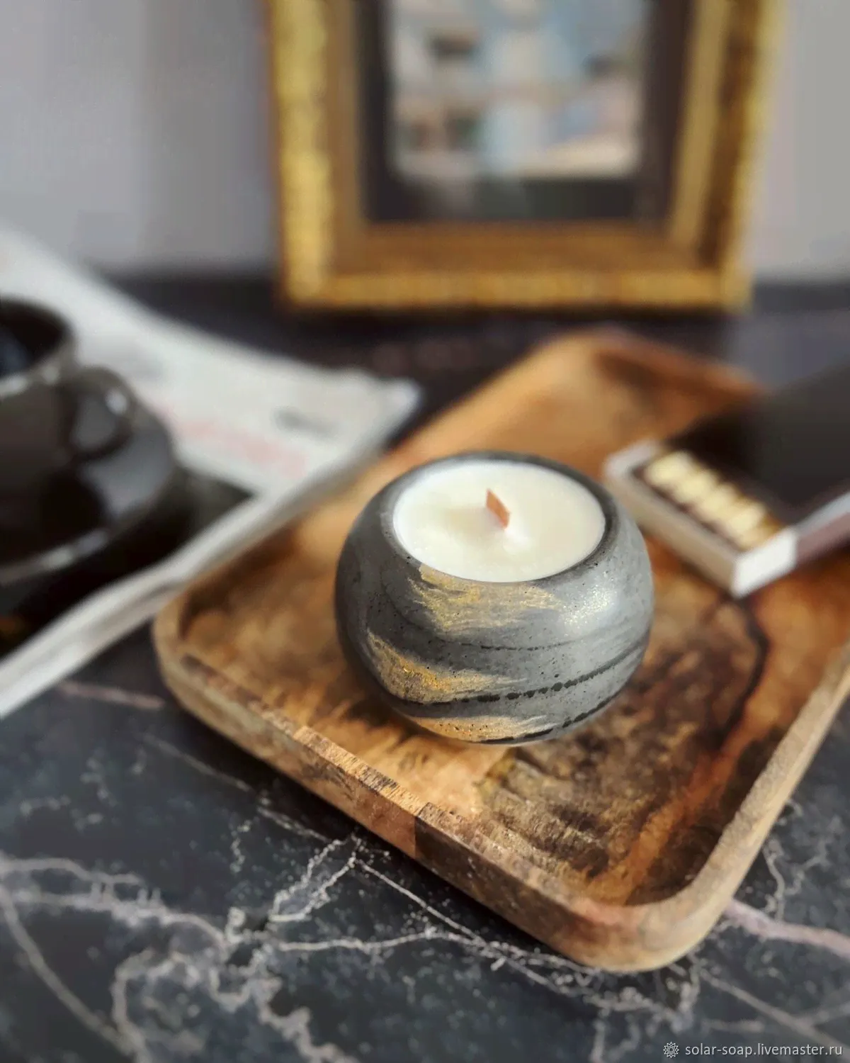 Aroma candle black "Black amber"