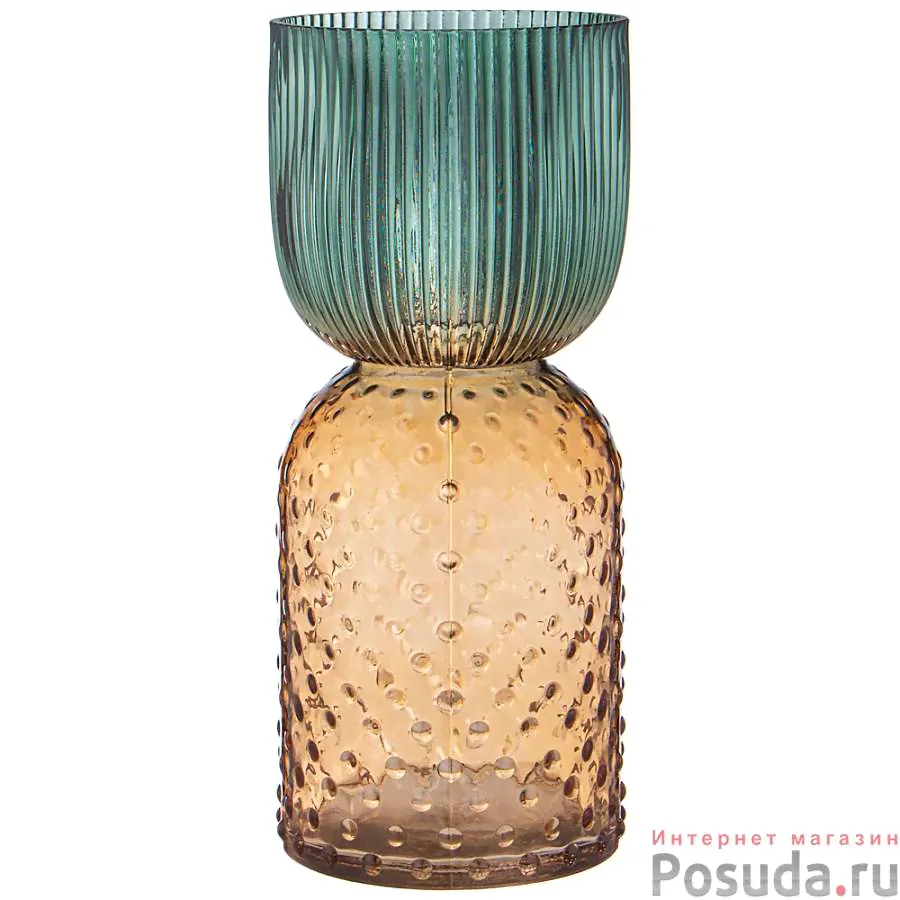 Ваза Art green/amber диаметр 13см высота 30см арт. 182-1049